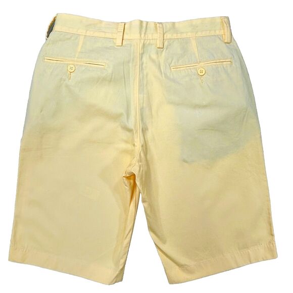 J Crew Shorts Men's Size 29 Yellow Chino Casual Performance Cotton Measure 30x10 - Picture 2 of 9